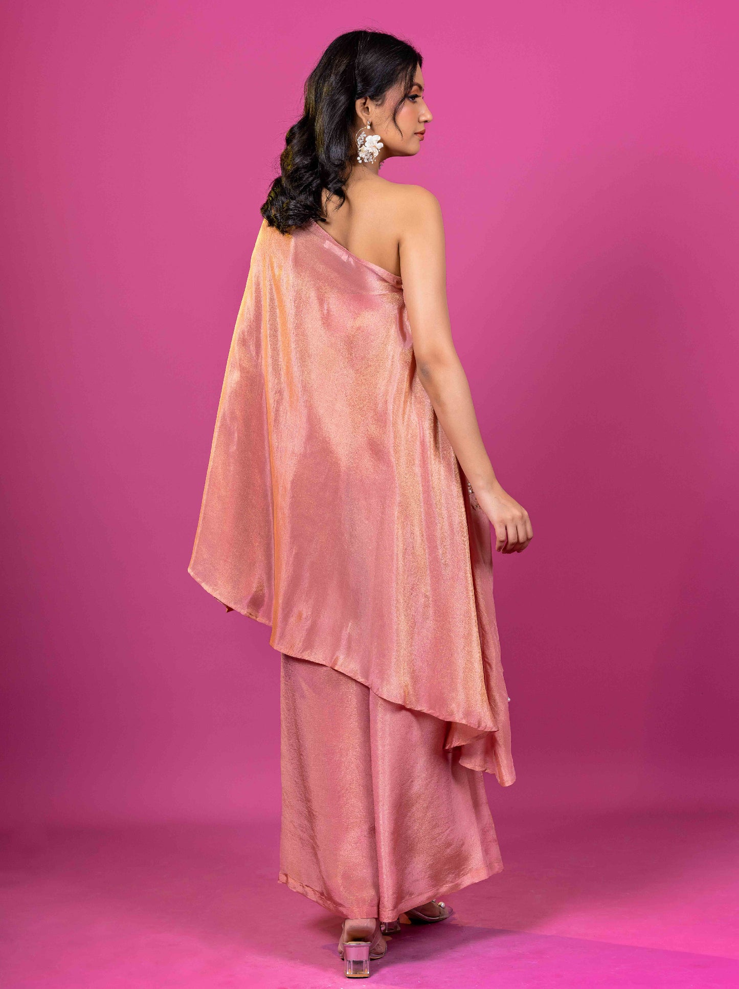 PINK TISSUE HAND EMBROIDERED CAPE SET (SET OF 3)